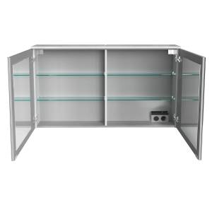 LED Spiegelschrank Oxford Badschrank Grau - Holzwerkstoff - 73 x 8 x 135 cm