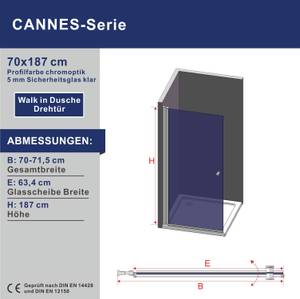 Duschabtrennung Sicherheitsglas Breite: 70 cm