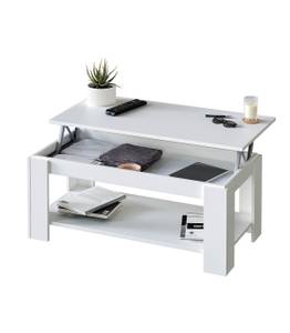 Table basse Ambit Blanc - Bois manufacturé - 50 x 43 x 102 cm