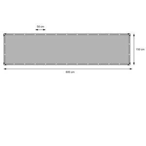 Abdeckplane mit Ösen 1,5x6m 260g/m² Grau Grau