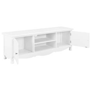 Meuble tv 297428 Blanc - Bois manufacturé - Bois massif - Bois/Imitation - 30 x 40 x 120 cm