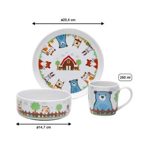 Kindergeschirr Set Fuchs Freunde 3-tlg. Ton - Porzellan - 1 x 1 x 1 cm