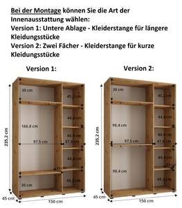 Armoire à portes coulissantes lanko 1 Noir - Blanc - 150 x 45 cm - 3 portes