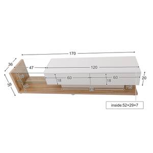 TV-Lowboard Cronus Ⅱ Dunkelbraun - Holz - Weiß