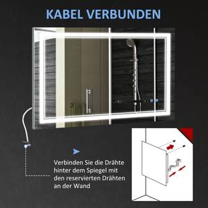 Badezimmerspiegel 834-389V90 Silber - Glas - 60 x 4 x 100 cm