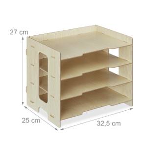 Rangement documents MDF 3 compartiments Marron clair