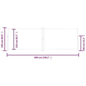 Seitenmarkise 3016426-2 Cremeweiß - 600 x 220 cm