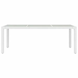 Gartentisch Weiß - Metall - Polyrattan - 190 x 75 x 190 cm