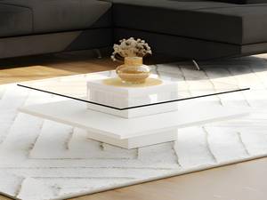 Table basse ISANIA Blanc - Verre - 100 x 38 x 100 cm