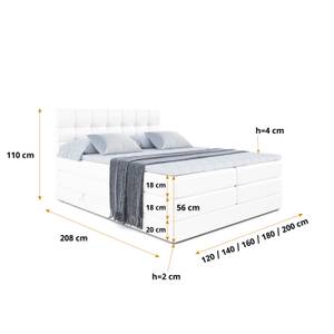 Boxspringbett BERO KING Hochglanz Weiß - Breite: 200 cm