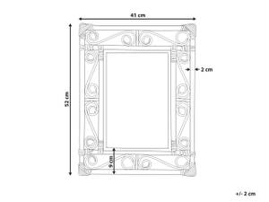 Miroir AMANU Beige - Bleu - Rotin - 41 x 52 x 2 cm