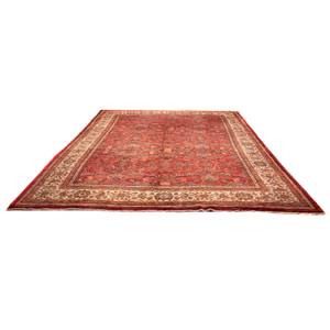 Heriz - 433x320cm Rot - Naturfaser - 320 x 1 x 433 cm