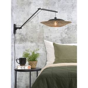 Wandlampe Kalimantan Flat Schwarz - 60 x 55 x 105 cm - Durchmesser: 60 cm - Bambus - Durchmesser Lampenschirm: 60 cm