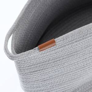Aufbewahrungskorb, Baumwolle/Polyester Grau - Textil - 21 x 15 x 29 cm