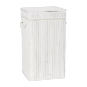 Lot de 2 corbeilles linge Bambou blanc Blanc