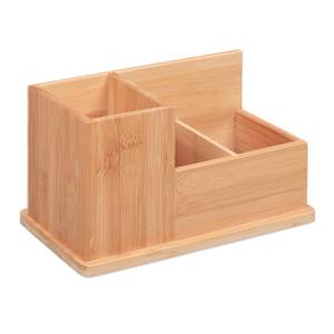 Bambus Stiftehalter Braun - Bambus - Holzwerkstoff - 25 x 14 x 14 cm