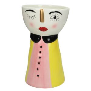 Vase Doll Gelb - Keramik - 14 x 24 x 14 cm