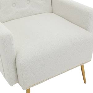 Fauteuil simple Asteria Ⅰ Blanc - Bois manufacturé - Métal - Bois massif - Textile - Bois/Imitation - 61 x 86 x 69 cm