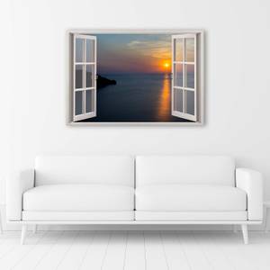 Wandbild Fensterblick Sonnenuntergang 90 x 60 cm