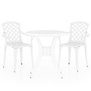 Bistro-Set-k176 ( 3-tlg ) Weiß - Massivholz - Höhe: 1 cm