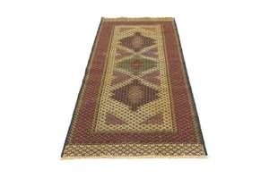 Kelim Afghan - 201x82cm Beige - Naturfaser - 82 x 1 x 201 cm