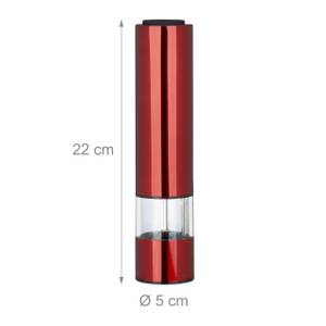 Set de 2 moulins à poivre électriques Rouge - Céramique - Métal - Matière plastique - 5 x 22 x 5 cm