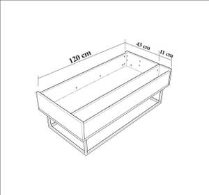 Table basse Alhina Marron - Bois manufacturé - 60 x 43 x 120 cm