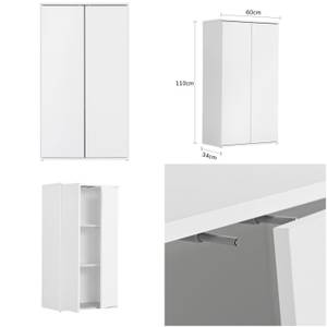 Mehrzweckschrank Set 2-teilig + Kommode Weiß