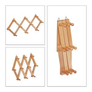 3 x Wandgarderobe Holz natur faltbar Hellbraun