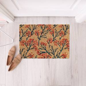 Paillasson coco avec branches Noir - Marron - Rouge - Fibres naturelles - Matière plastique - 60 x 2 x 40 cm