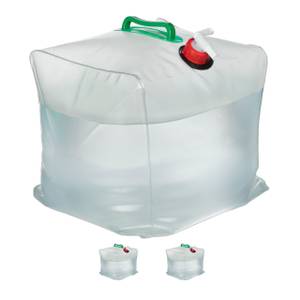 Faltbarer Wasserkanister 3er Set 20 l Grün - Rot - Kunststoff - 27 x 30 x 27 cm