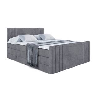 Boxspringbett IDRIKO-Z KING Steingrau - Breite: 120 cm