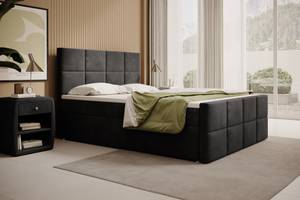 Boxspringbett LILLIEN Schwarz - Breite: 180 cm