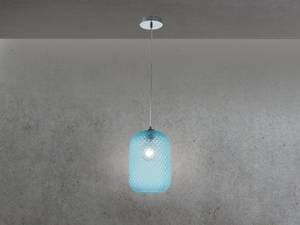 LED Pendelleuchte Rauchglas Blau Ø20cm Blau - Durchmesser Lampenschirm: 20 cm