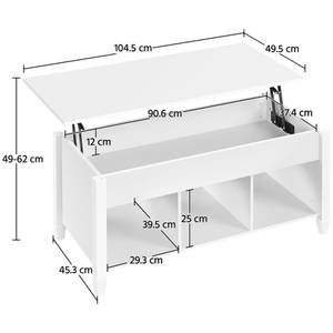 Couchtisch Lift-Top-Design Weiß