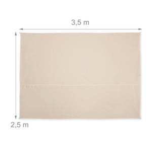 Beiges Sonnensegel rechteckig Beige - Silber - Metall - Textil - 350 x 1 x 250 cm