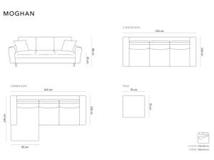 Schlaf-Ecksofa + Box MOGHAN 4 Sitzplätze Schiefergrau