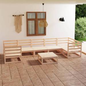 Salon de jardin (lot de 8) 3009774-1 Marron - Bois massif - Bois/Imitation - 70 x 30 x 70 cm