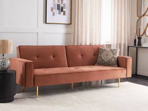 3-Sitzer Sofa VISNES Braun - Gold - Sandbraun