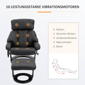 Massagestuhl mit Fußhocker 700-008V02BK Esche Schwarz Dekor