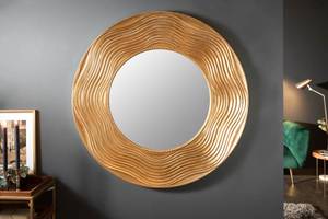 Wandspiegel CIRCLE Gold - Silber - Glas - Massivholz - Holzart/Dekor - 100 x 100 x 4 cm