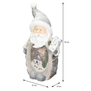 Père Noël avec éclairage LED 52cm Argenté - Matière plastique - 14 x 52 x 27 cm