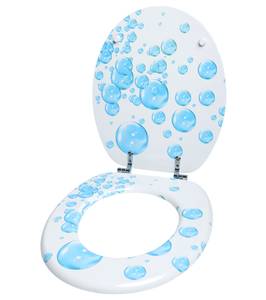 WC-Sitz Wasserblasen Blau - Holzwerkstoff - 38 x 6 x 47 cm