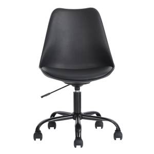 Chaise de bureau noire hauteur reglable Noir - Matière plastique - 53 x 82 x 48 cm