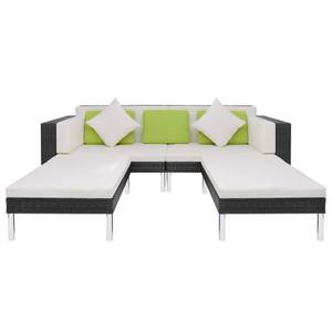 Gartenmöbel-Set (4-teilig) 294024 Schwarz - Metall - Polyrattan - 68 x 29 x 100 cm