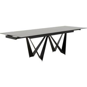 Table à rallonges Sandra Noir - Pierre - 260 x 76 x 90 cm