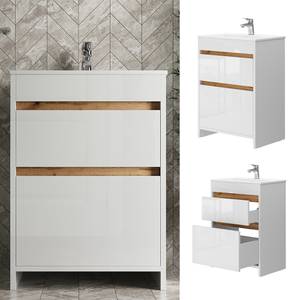 Mobilier de salle de bains Detmold Blanc - Bois manufacturé - 58 x 81 x 39 cm