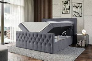 Boxspringbett AURORA Steingrau - Breite: 120 cm - H4