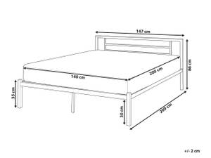 Doppelbett CUSSET Weiß - Breite: 142 cm