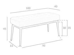 Hocker aus dunkelgrauem Stoff Grau - Textil - 100 x 45 x 40 cm